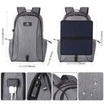 Mochila para Portátil HAWEEL Dobrável e Removível com Energia Solar 14W, Exterior em Lona, Duas Alças, Saída USB: 5V 2.1A Máx