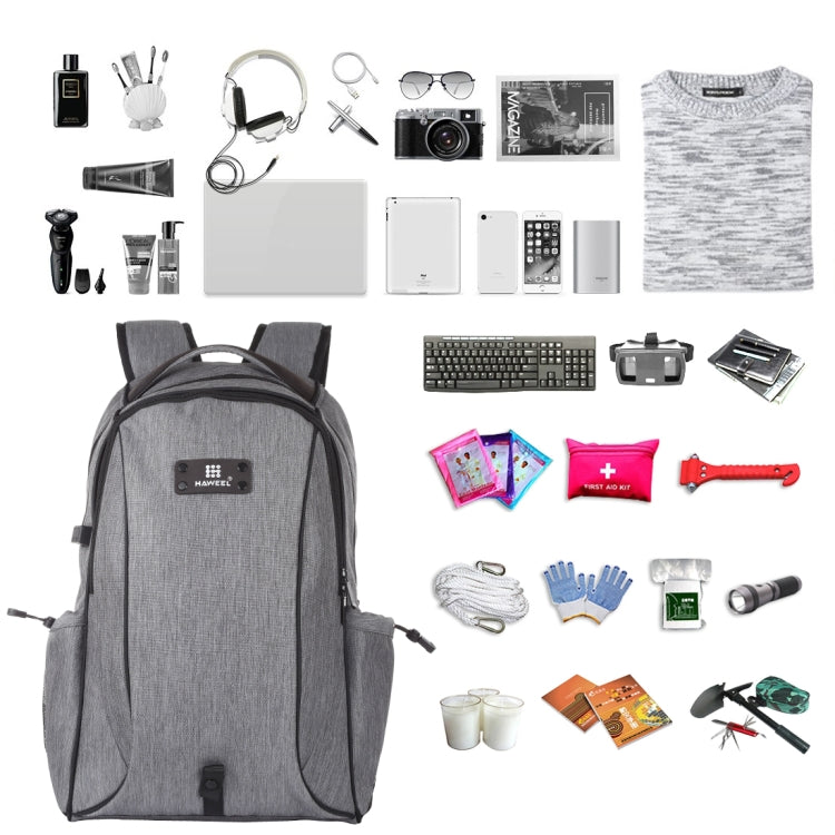 Mochila para Portátil HAWEEL Dobrável e Removível com Energia Solar 14W, Exterior em Lona, Duas Alças, Saída USB: 5V 2.1A Máx
