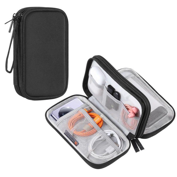 Organizador Eletrónico HAWEEL Bolsa de Armazenamento de Duas Camadas para Cabos, Carregador, Power Bank, Telefones, Auriculares, Organizador de Duas Camadas
