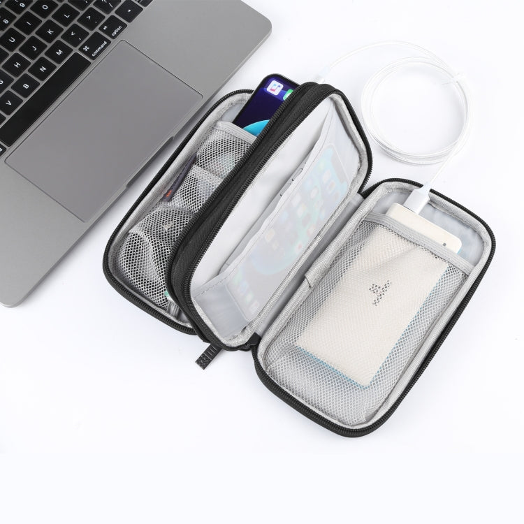 Organizador Eletrónico HAWEEL Bolsa de Armazenamento de Duas Camadas para Cabos, Carregador, Power Bank, Telefones, Auriculares, Organizador de Duas Camadas