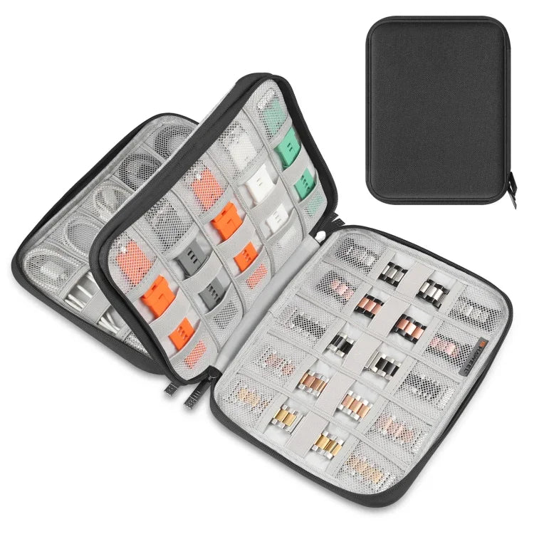 Caixa Organizadora de Correias de Relógio HAWEEL para Auriculares / Disco U / Cabo Digital, Organizador de Correias de Relógio, Tamanho: L