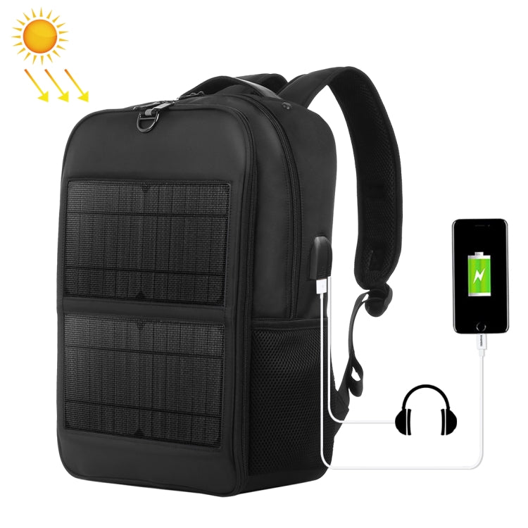 Mochila para Portátil com Painel Solar HAWEEL 14W, Alça e Porta USB de Carregamento 5V / 2.1A Máx, Mochila 14W 2