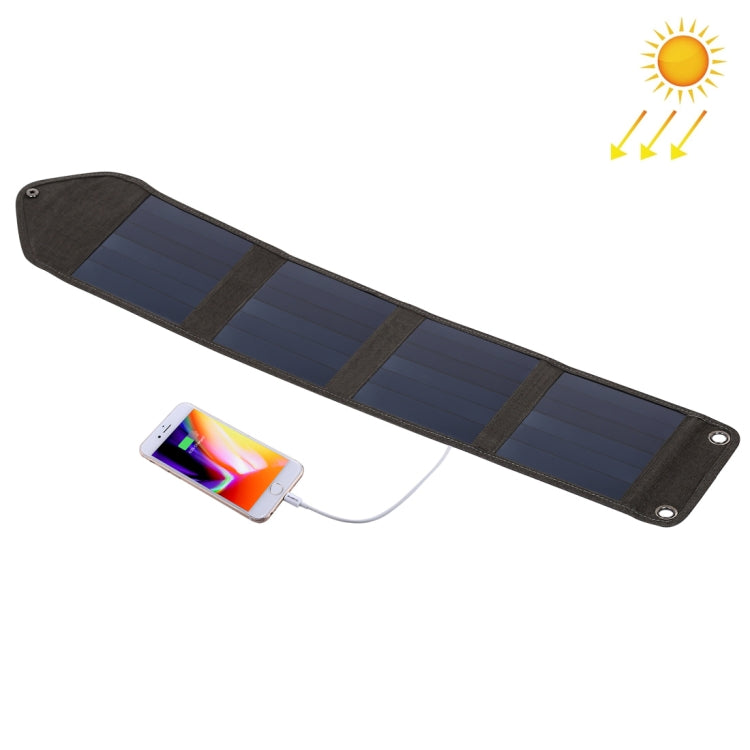 Carregador Solar Portátil Dobrável HAWEEL 14W 5V 2.4A para Viagens ao Ar Livre Bolsa Dobrável Recarregável com 4 Painéis Solares e Porta USB, Tamanho: S, 14W
