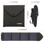 Carregador Solar Portátil Dobrável HAWEEL 14W 5V 2.4A para Viagens ao Ar Livre Bolsa Dobrável Recarregável com 4 Painéis Solares e Porta USB, Tamanho: S, 14W