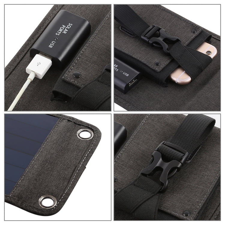 Carregador Solar Portátil Dobrável HAWEEL 14W 5V 2.4A para Viagens ao Ar Livre Bolsa Dobrável Recarregável com 4 Painéis Solares e Porta USB, Tamanho: S, 14W