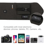 Carregador Solar Portátil Dobrável HAWEEL 14W 5V 2.4A para Viagens ao Ar Livre Bolsa Dobrável Recarregável com 4 Painéis Solares e Porta USB, Tamanho: S, 14W