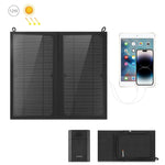 Mala Carregadora Solar Dobrável HAWEEL 12W com 2 Painéis e 2 Portas USB 5V / 3.1A Máx, Suporta QC3.0 e AFC
