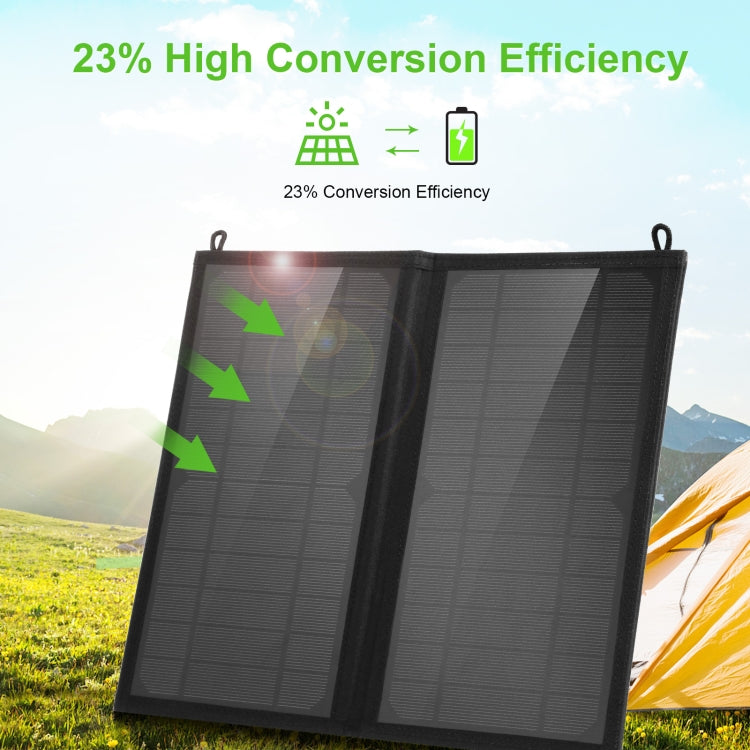 Mala Carregadora Solar Dobrável HAWEEL 12W com 2 Painéis e 2 Portas USB 5V / 3.1A Máx, Suporta QC3.0 e AFC