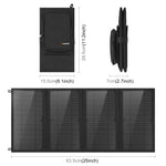 Carregador de Painel Solar Dobrável HAWEEL 24W com 4 Painéis, Bolsa com Portas USB Duplas 5V / 3.1A Máx, Suporte QC3.0 e AFC, 24W 4 Painéis