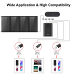 Carregador de Painel Solar Dobrável HAWEEL 24W com 4 Painéis, Bolsa com Portas USB Duplas 5V / 3.1A Máx, Suporte QC3.0 e AFC, 24W 4 Painéis