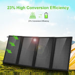 Carregador de Painel Solar Dobrável HAWEEL 24W com 4 Painéis, Bolsa com Portas USB Duplas 5V / 3.1A Máx, Suporte QC3.0 e AFC, 24W 4 Painéis