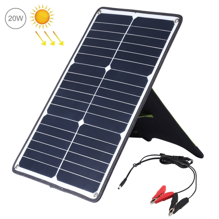 Carregador Portátil HAWEEL 20W de Painel Solar de Silício Monocristalino, com Porta USB, Suporte e Clipe Tigre, Suporte QC3.0 e AFC