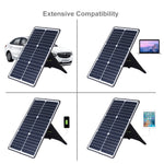Carregador Portátil HAWEEL 20W de Painel Solar de Silício Monocristalino, com Porta USB, Suporte e Clipe Tigre, Suporte QC3.0 e AFC