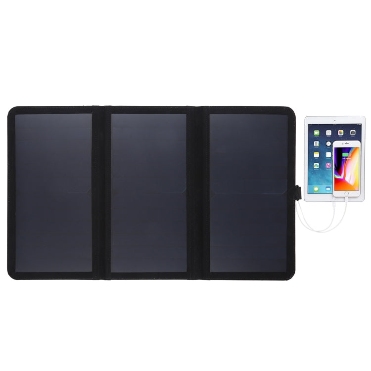Carregador de Painel Solar Ultrafin HAWEEL 21W Dobrável em 3 Partes, 5V / 3A com Portas USB Duplas, Suporte QC3.0 e AFC, Ultrafin 21W