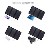 Carregador de Painel Solar Ultrafin HAWEEL 21W Dobrável em 3 Partes, 5V / 3A com Portas USB Duplas, Suporte QC3.0 e AFC, Ultrafin 21W