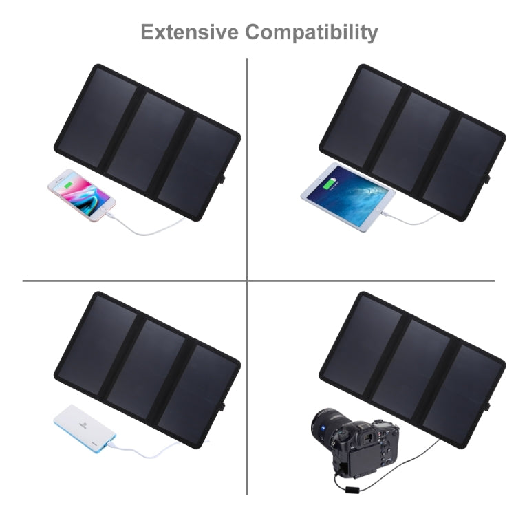 Carregador de Painel Solar Ultrafin HAWEEL 21W Dobrável em 3 Partes, 5V / 3A com Portas USB Duplas, Suporte QC3.0 e AFC, Ultrafin 21W