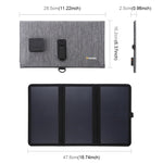 Carregador de Painel Solar Ultrafin HAWEEL 21W Dobrável em 3 Partes, 5V / 3A com Portas USB Duplas, Suporte QC3.0 e AFC, Ultrafin 21W