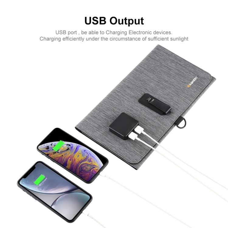 Carregador de Painel Solar Ultrafin HAWEEL 21W Dobrável em 3 Partes, 5V / 3A com Portas USB Duplas, Suporte QC3.0 e AFC, Ultrafin 21W