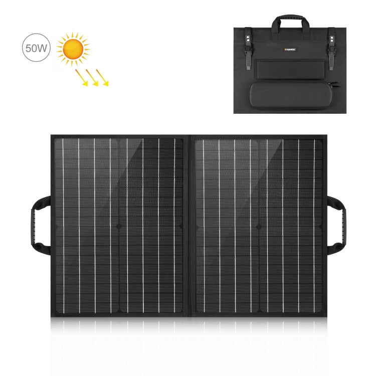 Carregador de Painel Solar Dobrável HAWEEL 50W, Bolsa de Viagem Dobrável, 50W