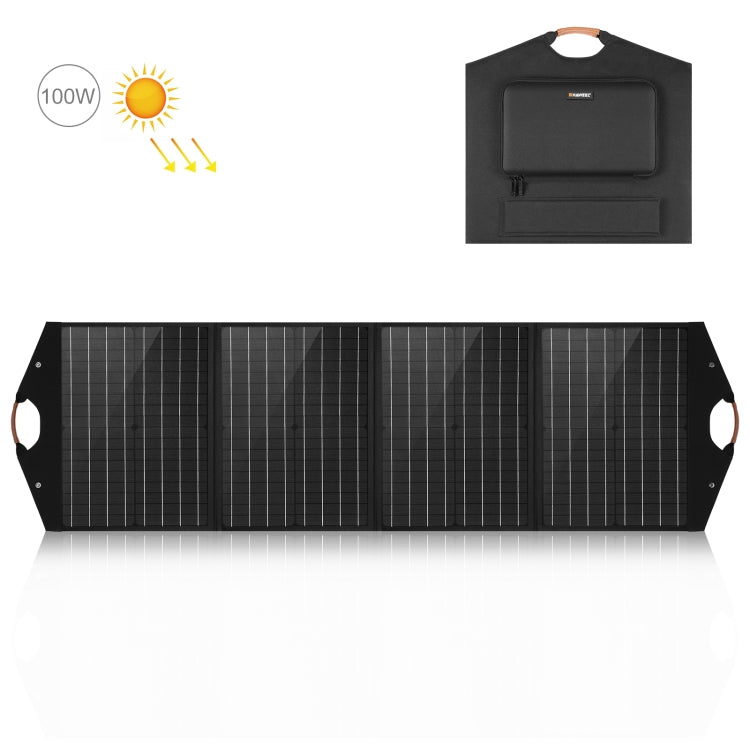Carregador de Painel Solar Dobrável HAWEEL 100W, Bolsa de Viagem Dobrável, 100W