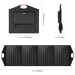 Carregador de Painel Solar Dobrável HAWEEL 100W, Bolsa de Viagem Dobrável, 100W
