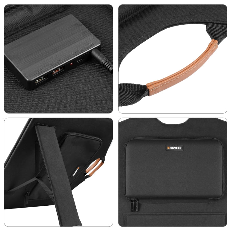 Carregador de Painel Solar Dobrável HAWEEL 100W, Bolsa de Viagem Dobrável, 100W