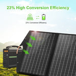 Carregador de Painel Solar Dobrável HAWEEL 100W, Bolsa de Viagem Dobrável, 100W