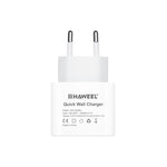 HAWEEL Carregador de Viagem PD 20W Interface USB-C / Type-C Única QC, Suporta Protocolo QC Completo, Ficha EU, Carregador QC Ficha EU