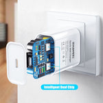 HAWEEL Carregador de Viagem PD 20W Interface USB-C / Type-C Única QC, Suporta Protocolo QC Completo, Ficha EU, Carregador QC Ficha EU