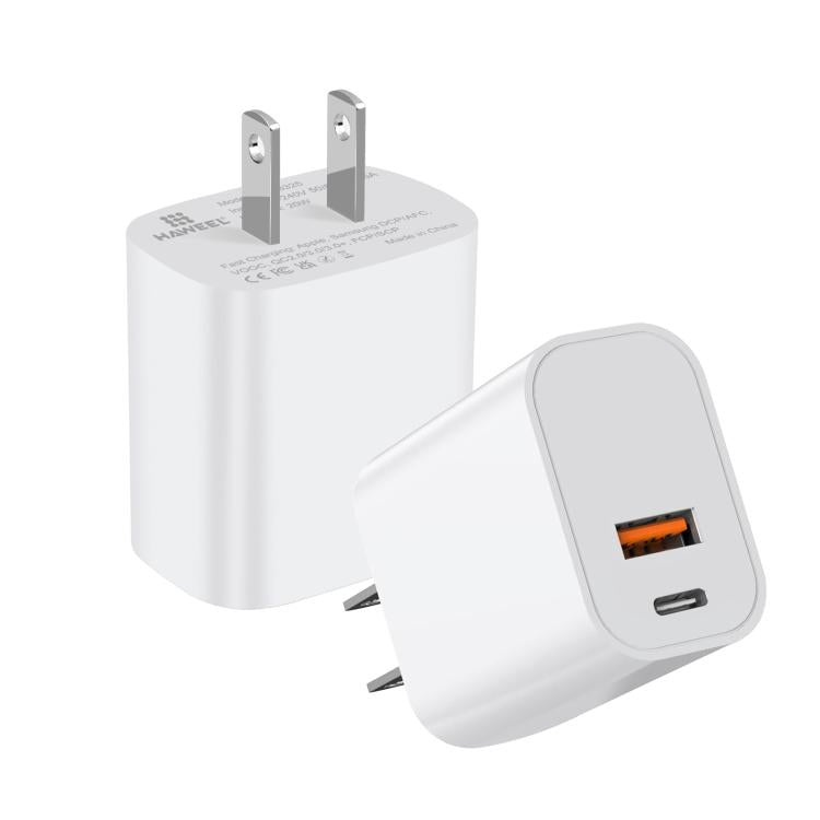 HAWEEL Adaptador de Carregador Rápido de Porta Dupla 20W, Ficha EUA, Carregador de Porta Dupla Ficha EUA
