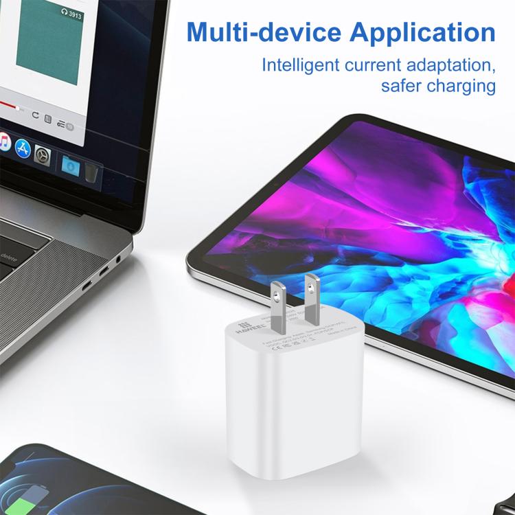 HAWEEL Adaptador de Carregador Rápido de Porta Dupla 20W, Ficha EUA, Carregador de Porta Dupla Ficha EUA