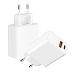 HAWEEL Adaptador de Carregador Rápido de Porta Dupla 20W, Ficha UE, Carregador de Porta Dupla Ficha UE