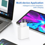 HAWEEL Adaptador de Carregador Rápido de Porta Dupla 20W, Ficha UE, Carregador de Porta Dupla Ficha UE