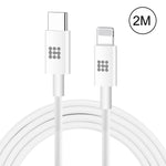 Cabo HAWEEL USB-C / Tipo-C para 8 Pinos PD de Carregamento Rápido 25W 3A para iPhone, iPad, Comprimento do Cabo: 2m, Tipo-C para 8 Pinos 2m