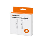 Cabo de dados de carregamento rápido HAWEEL 25W 3A Type-C / USB-C para Type-C / USB-C PD, comprimento: 2m, Type-C para Type-C 2m