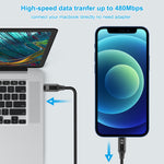 Cabo HAWEEL USB-C / Tipo-C para 8 Pinos OTG para Sincronização de Dados / Carregamento de 1m