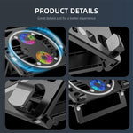 Suporte de secretária com cooler RGB para portátil gaming