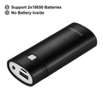 Caixa para Power Bank HAWEEL DIY para 2 Baterias 18650 (Não Incluídas) 5600mAh com Saída USB e Indicador, DIY 2 Baterias (Preto), DIY 2 Baterias (Branco)