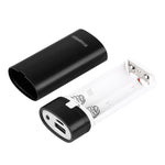 Caixa para Power Bank HAWEEL DIY para 2 Baterias 18650 (Não Incluídas) 5600mAh com Saída USB e Indicador, DIY 2 Baterias (Preto), DIY 2 Baterias (Branco)