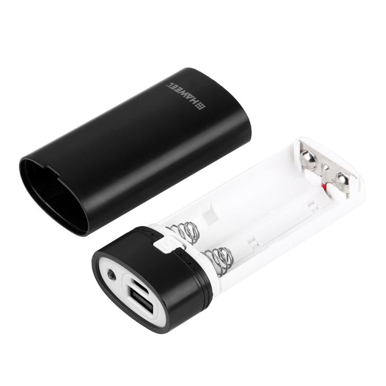 Caixa para Power Bank HAWEEL DIY para 2 Baterias 18650 (Não Incluídas) 5600mAh com Saída USB e Indicador, DIY 2 Baterias (Preto), DIY 2 Baterias (Branco)