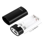 Caixa para Power Bank HAWEEL DIY para 2 Baterias 18650 (Não Incluídas) 5600mAh com Saída USB e Indicador, DIY 2 Baterias (Preto), DIY 2 Baterias (Branco)