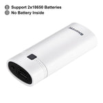 Caixa para Power Bank HAWEEL DIY para 2 Baterias 18650 (Não Incluídas) 5600mAh com Saída USB e Indicador, DIY 2 Baterias (Preto), DIY 2 Baterias (Branco)