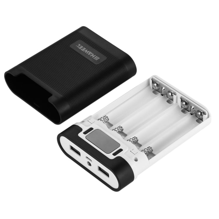 Caixa para Power Bank HAWEEL DIY para 4 Baterias 18650 (Não Incluídas) 10000mAh com 2 Saídas USB e Display para iPhone, Galaxy, Sony, HTC, Google, Huawei, Xiaomi, Lenovo e outros Smartphones, DIY 4 Baterias 18650 10000mAh (US)
