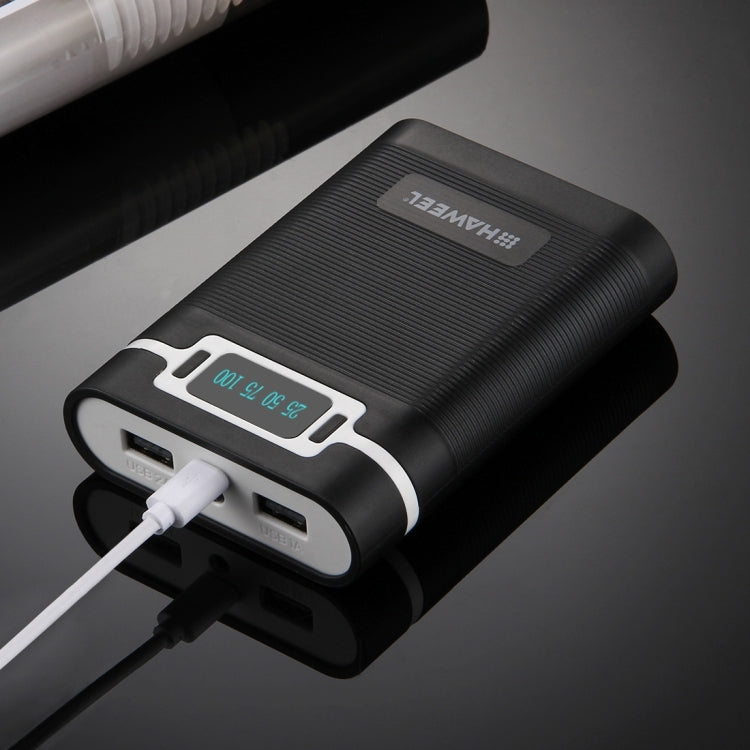Caixa para Power Bank HAWEEL DIY para 4 Baterias 18650 (Não Incluídas) 10000mAh com 2 Saídas USB e Display para iPhone, Galaxy, Sony, HTC, Google, Huawei, Xiaomi, Lenovo e outros Smartphones, DIY 4 Baterias 18650 10000mAh (US)