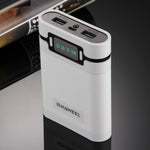Caixa para Power Bank HAWEEL DIY para 4 Baterias 18650 (Não Incluídas) 10000mAh com 2 Saídas USB e Display para iPhone, Galaxy, Sony, HTC, Google, Huawei, Xiaomi, Lenovo e outros Smartphones, DIY 4 Baterias 18650 10000mAh (US)