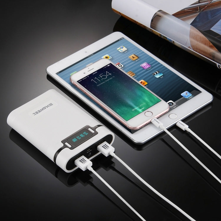 Caixa para Power Bank HAWEEL DIY para 4 Baterias 18650 (Não Incluídas) 10000mAh com 2 Saídas USB e Display para iPhone, Galaxy, Sony, HTC, Google, Huawei, Xiaomi, Lenovo e outros Smartphones, DIY 4 Baterias 18650 10000mAh (US)