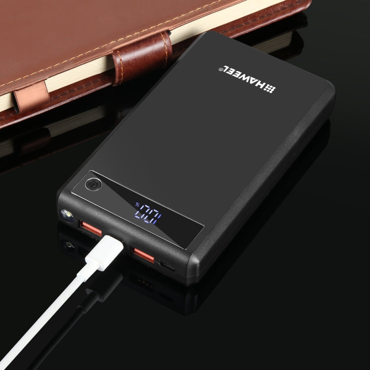 Caixa Power Bank HAWEEL DIY para 6 x Baterias 18650 24W Carregamento Rápido com Ecrã, Sem Baterias Incluídas, 6 x Baterias 18650