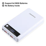 Caixa Power Bank HAWEEL DIY para 6 x Baterias 18650 24W Carregamento Rápido com Ecrã, Sem Baterias Incluídas, 6 x Baterias 18650