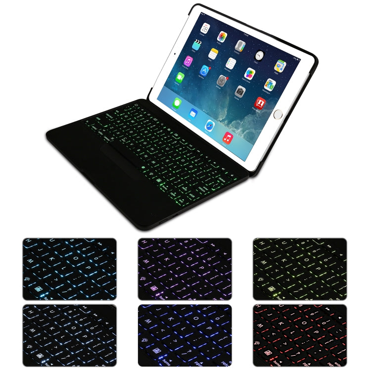 Capa de Tablet com Teclado Bluetooth Sem Fios com Retroiluminação Colorida e Placa Traseira em Alumínio Desmontável F611 para iPad Air 2 / 9.7 (2018) / 9.7 polegadas (2017) / Air / Pro 9.7 polegadas