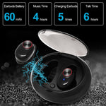 Auriculares Desportivos Bluetooth V5.0 com Cancelamento de Ruído DSP BTH-V5, Com Estojo de Carregamento, Compatível com iPhone e Android